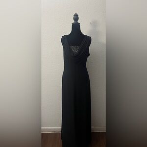 Calvin Klein Black Backless Dress with Rhinestone Detail
